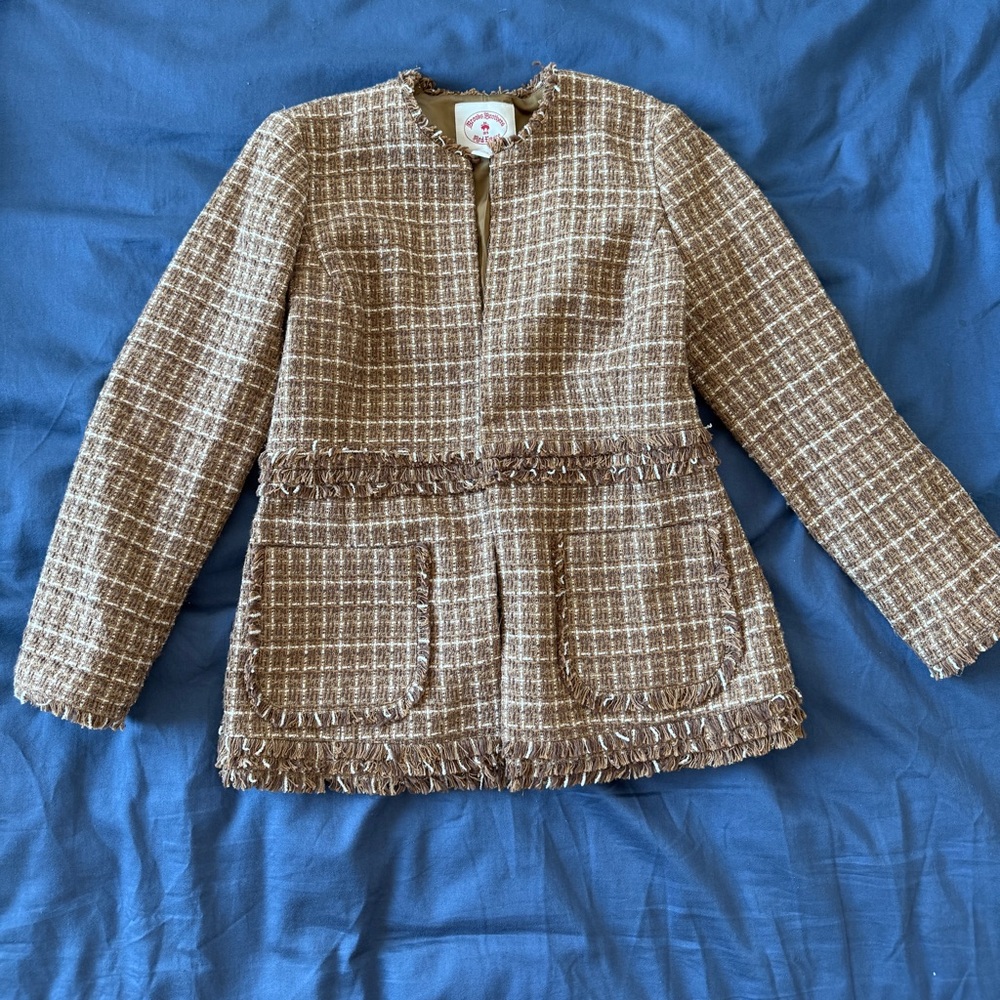 Brooks Brothers Beige Tweed Blazer/Jacket